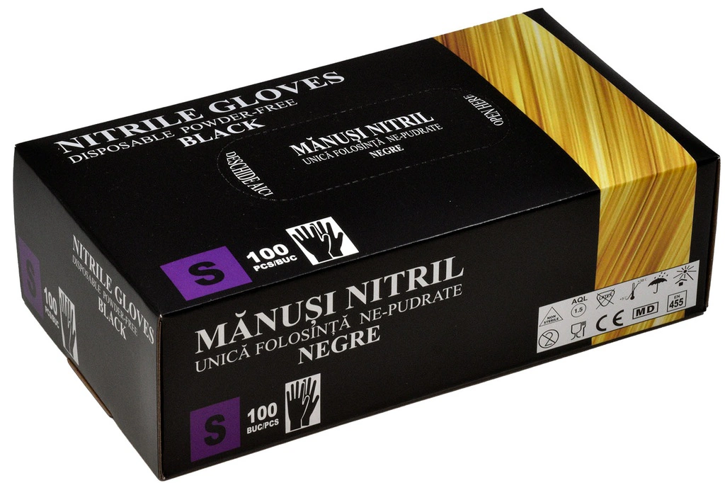 302061-MANUSI-NITRIL-NEPUDRATE-NEGRE-S-061-100-BUC-CUT